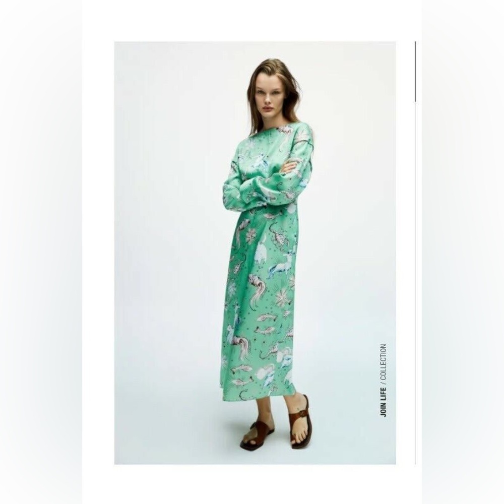 ZARA LIMITED EDITION ZODIAC PRINTED DRESS NWT